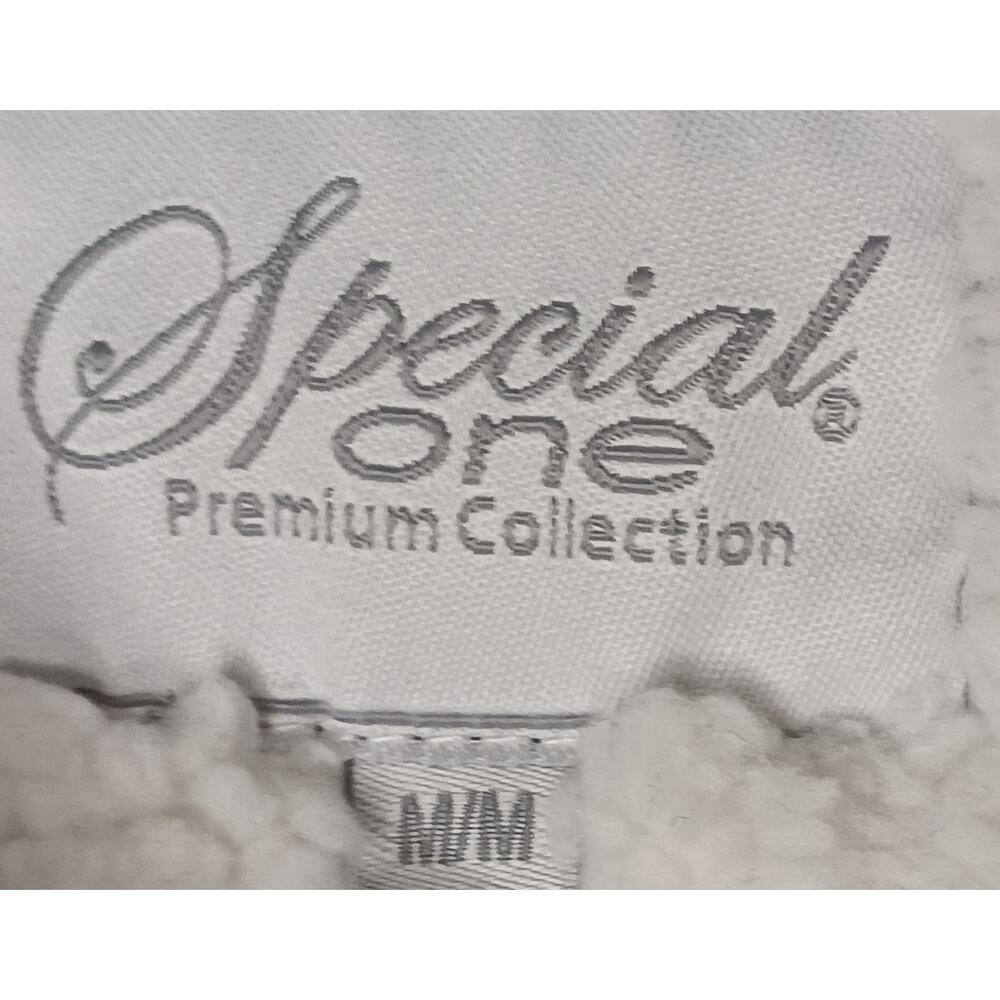 New Special One Premium Boutique Sherpa Plaid Coat Gray Black Soft Thick M - Picture 13 of 16